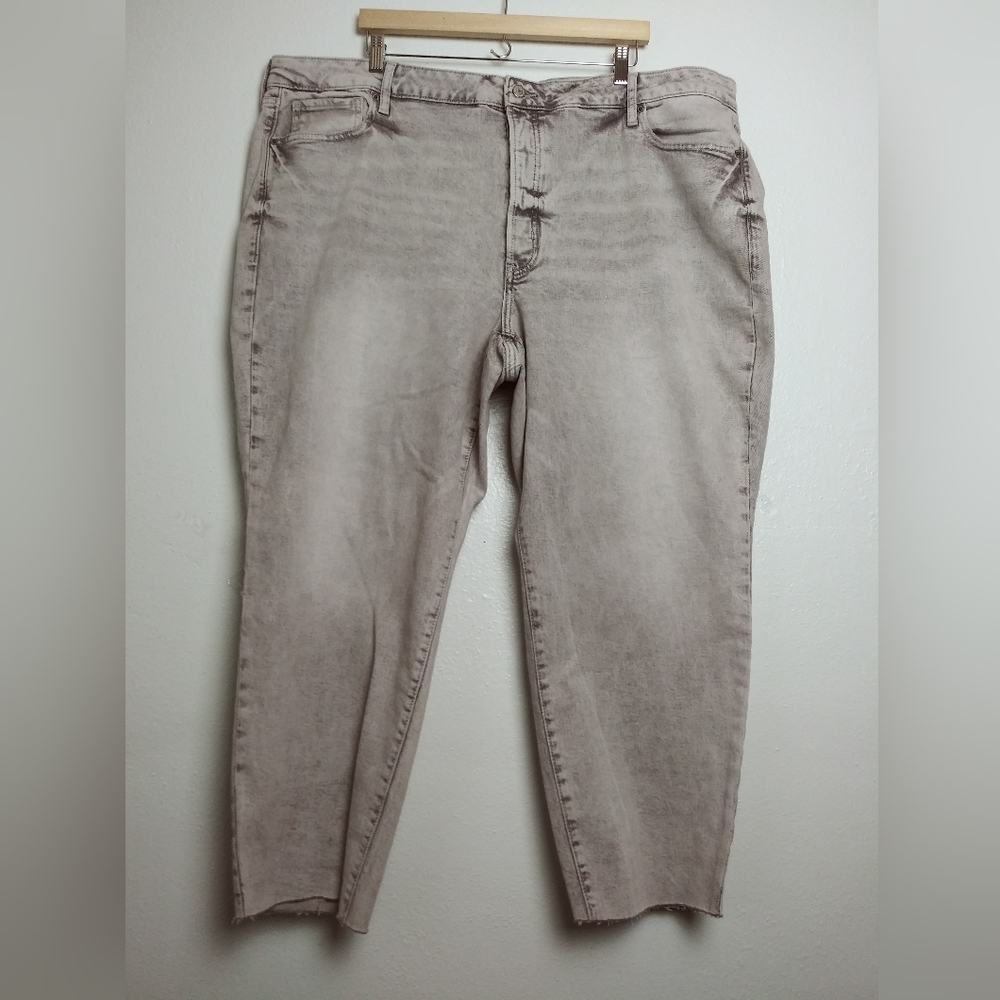 Old Navy Gray High Rise Jeans Pant Straight Plus Size 26 Secret Slim Pocket